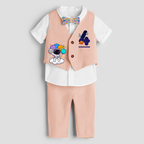 Fourth Year SpaceThemed Customized Waist Coat With Name For Kids