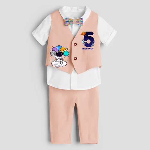 Fifth Year SpaceThemed Customized Waist Coat With Name For Kids