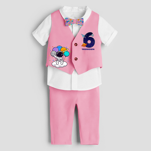 Sixth Year SpaceThemed Customized Waist Coat With Name For Kids