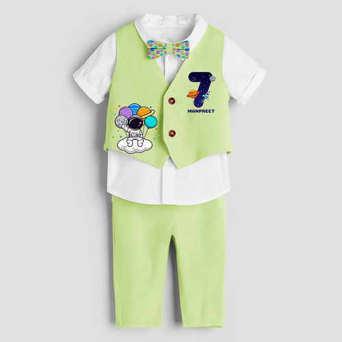 Seventh Year SpaceThemed Customized Waist Coat With Name For Kids