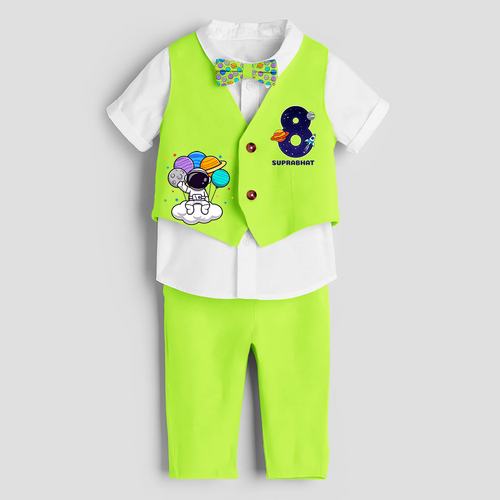 Eighth Year SpaceThemed Customized Waist Coat With Name For Kids