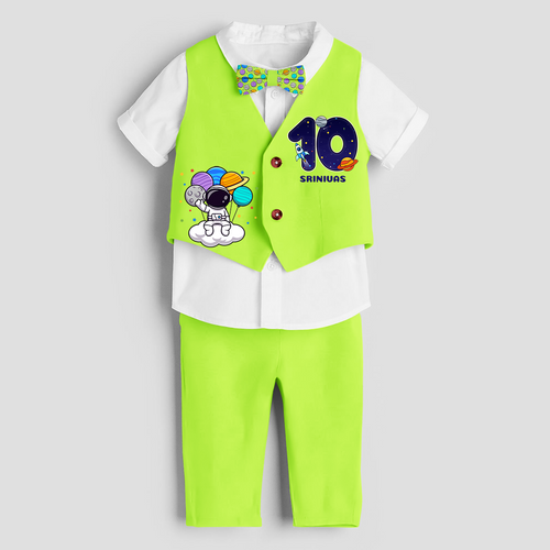 Tenth Year SpaceThemed Customized Waist Coat With Name For Kids