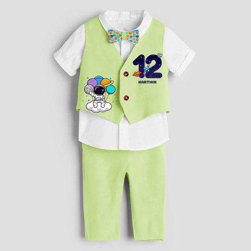 Twelfth Year SpaceThemed Customized Waist Coat With Name For Kids