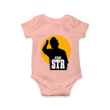 Golden Halo Silhouette Graphic Romper - PEACH - New Born (Chest 14")