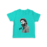 Monochrome Bearded Portrait Graphic T-Shirt - TEAL - 0-5 Months Old (Chest 17")
