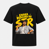 Yellow Fan Art Portrait Graphic Backside Print Adult T-Shirt