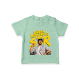 Yellow Fan Art Portrait Graphic T-Shirt - MINT GREEN - 0-5 Months Old (Chest 17")