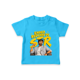 Yellow Fan Art Portrait Graphic T-Shirt - SKY BLUE - 0-5 Months Old (Chest 17")