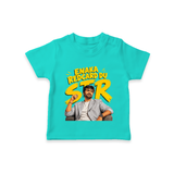 Yellow Fan Art Portrait Graphic T-Shirt - TEAL - 0-5 Months Old (Chest 17")