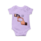 Signature Hand Gesture Printed Romper - LILAC - New Born (Chest 14")