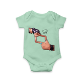Signature Hand Gesture Printed Romper - MINT GREEN - New Born (Chest 14")