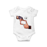 Signature Hand Gesture Printed Romper - WHITE - New Born (Chest 14")