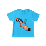 Signature Hand Gesture Printed T-Shirt - SKY BLUE - 0-5 Months Old (Chest 17")
