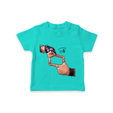 Signature Hand Gesture Printed T-Shirt - TEAL - 0-5 Months Old (Chest 17")