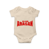 Bold Red Action Typography Romper - IVORY - New Born (Chest 14")