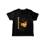 Stylish Bandana Portrait Graphic T-Shirt - BLACK - 0-5 Months Old (Chest 17")