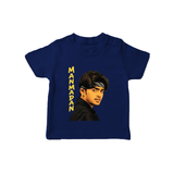 Stylish Bandana Portrait Graphic T-Shirt - NAVY BLUE - 0-5 Months Old (Chest 17")