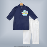 Delight in summer blooms with our "Aloha Summer" Customized Kids Kurta set - NAVY BLUE - 0 - 6 Months Old (Chest 22", Waist 18", Pant Length 16")