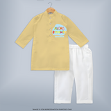 Delight in summer blooms with our "Aloha Summer" Customized Kids Kurta set - YELLOW - 0 - 6 Months Old (Chest 22", Waist 18", Pant Length 16")