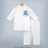 Capture beach memories in our "Life is Better at The Beach" Customized Kids Kurta set - WHITE - 0 - 6 Months Old (Chest 22", Waist 18", Pant Length 16")