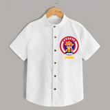 Little Captain America Shirt | Personalized Shirt for Baby Heroes - WHITE - 0 - 6 Months Old (Chest 23")
