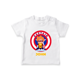 Little Captain America T-Shirt | Personalized T-Shirt for Baby Heroes - WHITE - 0-5 Months Old (Chest 17")