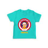 BabyÕs First Captain America T-Shirt | Personalized Superhero T-Shirt - TEAL - 0-5 Months Old (Chest 17")