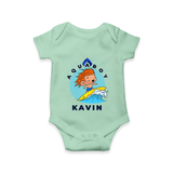 Aquaboy in Training Romper | Personalized Baby Romper for Little Water Heroes - MINT GREEN - New Born (Chest 14")