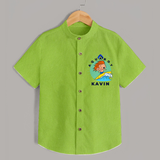 Aquaboy in Training Shirt | Personalized Baby Shirt for Little Water Heroes - LIME GREEN - 0 - 6 Months Old (Chest 23")