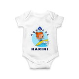 Aquagal in Training Romper | Personalized Baby Romper for Little Water Heroes - WHITE - New Born (Chest 14")