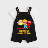 Superboy Baby Dungaree Set | Personalized Dungaree Set for Little Champions - BLACK - 0 - 5 Months Old (Chest 18")