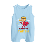 Mini Superboy Romper Suit / Sleeveless Romper | Custom Romper Suit / Sleeveless Romper for Future Superheroes - BABY BLUE - 0 - 5 Months Old (Chest 18")