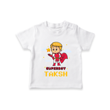 Mini Superboy T-Shirt | Custom T-Shirt for Future Superheroes - WHITE - 0-5 Months Old (Chest 17")