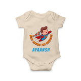 Superboy Adventure Romper | Personalized Romper for Future Superstars - IVORY - New Born (Chest 14")