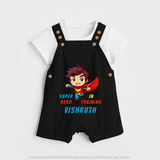 Future Superboy Dungaree Set | Personalized Baby Dungaree Set for Little Heroes - BLACK - 0 - 5 Months Old (Chest 18")