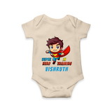 Future Superboy Romper | Personalized Baby Romper for Little Heroes - IVORY - New Born (Chest 14")