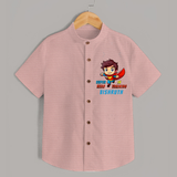 Future Superboy Shirt | Personalized Baby Shirt for Little Heroes - PEACH - 0 - 6 Months Old (Chest 23")