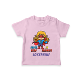 Future Supergirl T-Shirt | Personalized Baby T-Shirt for Little Superheroes - BABY PINK - 0-5 Months Old (Chest 17")