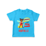Mini Superhero Boy T-Shirt | Custom Name T-Shirt for Future Superboys - SKY BLUE - 0-5 Months Old (Chest 17")