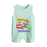 Superboy Power Romper Suit / Sleeveless Romper | Personalized Romper Suit / Sleeveless Romper for Baby Superheroes - MINT GREEN - 0 - 5 Months Old (Chest 18")