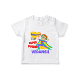 Superboy Power T-Shirt | Personalized T-Shirt for Baby Superheroes - WHITE - 0-5 Months Old (Chest 17")