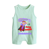 Superboy in Training Romper Suit / Sleeveless Romper | Personalized Romper Suit / Sleeveless Romper for Baby Heroes - MINT GREEN - 0 - 5 Months Old (Chest 18")