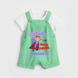 Superboy in Training Dungaree Set | Personalized Dungaree Set for Baby Heroes - GREEN - 0 - 5 Months Old (Chest 18")