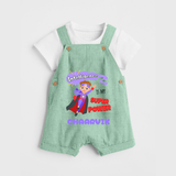 Superboy in Training Dungaree Set | Personalized Dungaree Set for Baby Heroes - MINT GREEN - 0 - 5 Months Old (Chest 18")