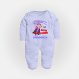Superboy in Training Sleep Suit / Full Sleeve Bodysuit | Personalized Sleep Suit / Full Sleeve Bodysuit for Baby Heroes - BABY BLUE - New Born (Chest 7.5")