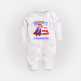 Superboy in Training Sleep Suit / Full Sleeve Bodysuit | Personalized Sleep Suit / Full Sleeve Bodysuit for Baby Heroes - WHITE - New Born (Chest 7.5")