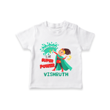Superboy Adventure T-Shirt | Customized Baby T-Shirt for Little Superheroes - WHITE - 0-5 Months Old (Chest 17")