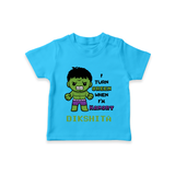 Little Hulk T-Shirt | Personalized Baby T-Shirt for Little Heroes - SKY BLUE - 0-5 Months Old (Chest 17")