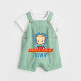 Warning Label | Personalized Baby Dungaree Set for Little Heroes - MINT GREEN - 0 - 5 Months Old (Chest 18")