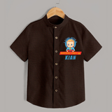 Warning Label | Personalized Baby Shirt for Little Heroes - CHOCOLATE BROWN - 0 - 6 Months Old (Chest 23")